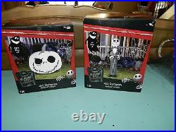 Nightmare Before Christmas Airblown Inflatables Jack Gemmy Lot of 2