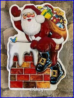 Noma Vacuform Santa Claus Chimney Decor 34 x 25