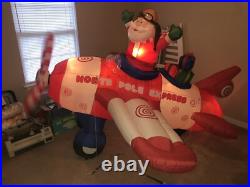 North Pole Express 8' Long Santa Clause Airplane Christmas Inflatable Airblown