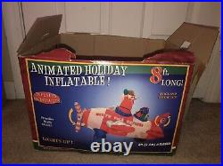 North Pole Express 8' Long Santa Clause Airplane Christmas Inflatable Airblown