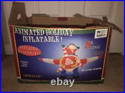 North Pole Express 8' Long Santa Clause Airplane Christmas Inflatable Airblown