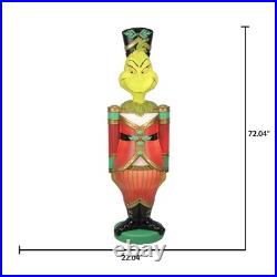 OUTDOOR CHRISTMAS GRINCH NUTCRACKER 6 Ft Illuminated Yard Lawn Decoration