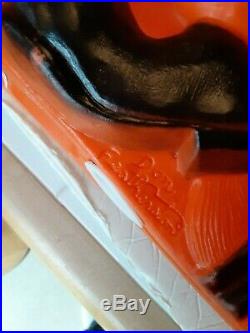 Old Halloween Black Orange Plastic Blowmold Blow Mold Witch Lite Featherstone 92