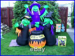 Original Animated Gemmy 3 Witches Halloween Airblown Inflatable Yard Decor