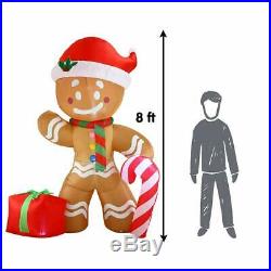 Outdoor Christmas Inflatable Decoration 8 FT GIANT Gingerbread Man Lighted Yard