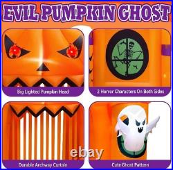 Outdoor Inflatable Halloween Decorations, Lighted 12 Ft Tall Huge Haunted House