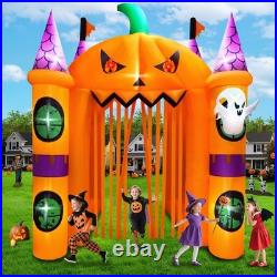 Outdoor Inflatable Halloween Decorations, Lighted 12 Ft Tall Huge Haunted House