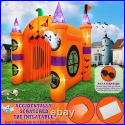 Outdoor Inflatable Halloween Decorations, Lighted 12 Ft Tall Huge Haunted House
