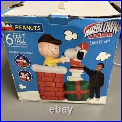 PARTS OR REPAIR Vintage Gemmy Air blown Peanuts Christmas Charlie Brown & Snoopy