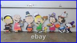 PEANUT PEOPLE THANKSGIVING Wood Outdoor Lawn Yard Art Sign, Set Of 8, Charlie