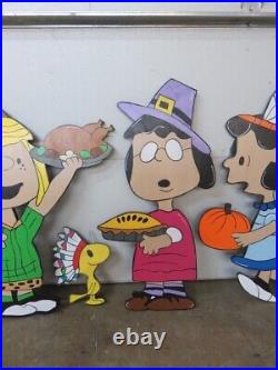 PEANUT PEOPLE THANKSGIVING Wood Outdoor Lawn Yard Art Sign, Set Of 8, Charlie