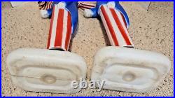 Pair 2 Vintage 1996 United Product Plastic Blow Mold Patriot Uncle Sam Figures