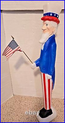 Pair 2 Vintage 1996 United Product Plastic Blow Mold Patriot Uncle Sam Figures