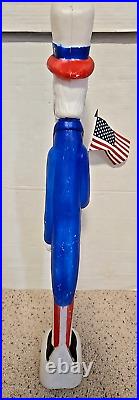 Pair 2 Vintage 1996 United Product Plastic Blow Mold Patriot Uncle Sam Figures