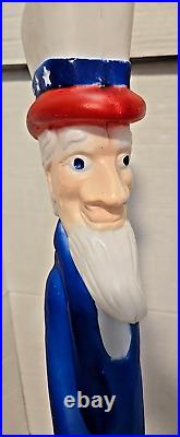 Pair 2 Vintage 1996 United Product Plastic Blow Mold Patriot Uncle Sam Figures