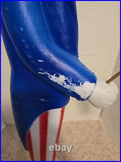 Pair 2 Vintage 1996 United Product Plastic Blow Mold Patriot Uncle Sam Figures