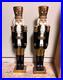 Pair Nutcracker 32 Soldier Holiday Outdoor Lawn Yard Stakes Black Gold White