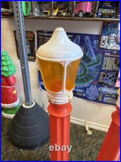 Pair Of 2 Vintage 40 Union Blow Mold Red Lantern Street Lamp Post Christmas