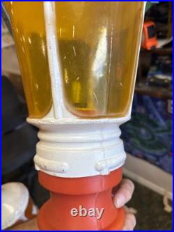 Pair Of 2 Vintage 40 Union Blow Mold Red Lantern Street Lamp Post Christmas