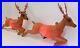 Pair of Vintage Poloron 21 Santa’s Reindeer Lighted Christmas Blow Molds