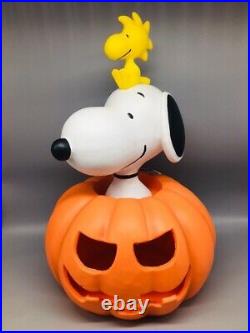 Peanuts Halloween Blow Mold Snoopy Woodstock Pumpkin LED Lighted Greeter 20 NEW