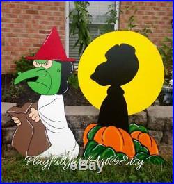 Peanuts Halloween yard art set