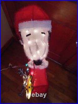 Peanuts Snoopy On House with Woodstock 3ft Pre Lit Light Yard Up Decoration Tinsel
