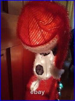 Peanuts Snoopy On House with Woodstock 3ft Pre Lit Light Yard Up Decoration Tinsel