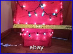 Peanuts Snoopy On House with Woodstock 3ft Pre Lit Light Yard Up Decoration Tinsel