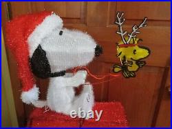 Peanuts Snoopy On House with Woodstock 3ft Pre Lit Light Yard Up Decoration Tinsel