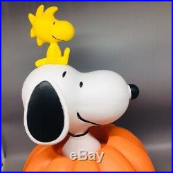 Peanuts Snoopy Woodstock Pumpkin LED Lighted Halloween Blow Mold Greeter 20 NEW