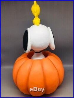 Peanuts Snoopy Woodstock Pumpkin LED Lighted Halloween Blow Mold Greeter 20 NEW