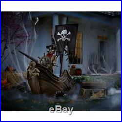 Pirate Ship With Animated Steering Wheel 116 In Perfect For Haunted House Décor