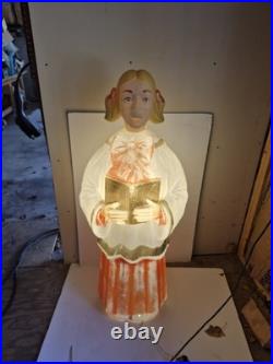 Poloron Girl Christmas Caroler/Choir Singer Blow Mold. Vintage
