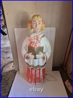 Poloron Girl Christmas Caroler/Choir Singer Blow Mold. Vintage
