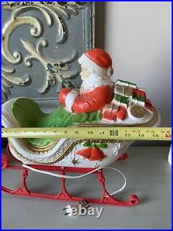 Poloron rare vintage Santa in sleigh blow mold