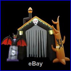 Pre-Lit Halloween Inflatable Haunted House 10 Feet Outdoor Yard Decoration Prop