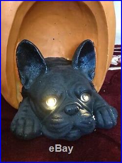 Pre-lit Large BULLDOGS & PUMPKINS TOPIARY Stacked Indoor Outdoor New 37in