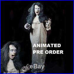 Preorder Animated Halloween Scared Zombie Female Haunted House Prop Decor