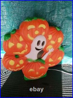 Pumpkin Wreath Ghost Lighted Halloween Blow Mold 18 Union DON FEATHERSTONE