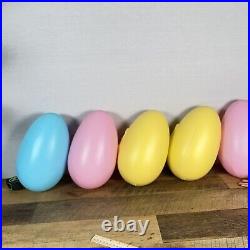Qty 5 Vtg Grand Venture Easter Egg Blow Mold Yard Decor General Foam Plastic 12