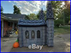 RARE! 11' Twin Tower Haunted House Halloween Airblown Inflatable Yard Decor