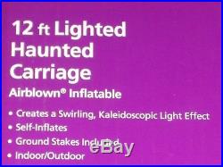 RARE 12' Lighted Haunted Halloween Carriage & Horse Inflatable Airblown-NEW