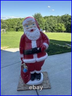 RARE 1960s Santa Blow Mold Christmas Decoration 5 FT VINTAGE Light Up