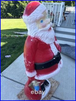 RARE 1960s Santa Blow Mold Christmas Decoration 5 FT VINTAGE Light Up RARE 1960s Santa Blow Mold Christmas Decoration 5 FT VINTAGE Light Up