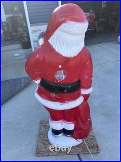 RARE 1960s Santa Blow Mold Christmas Decoration 5 FT VINTAGE Light Up
