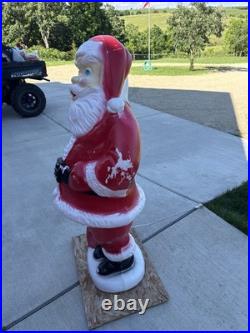 RARE 1960s Santa Blow Mold Christmas Decoration 5 FT VINTAGE Light Up