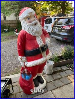 RARE 5ft Santa Claus General Foam Plastic Blow Mold Light Up Yard Decoration