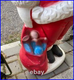 RARE 5ft Santa Claus General Foam Plastic Blow Mold Light Up Yard Decoration