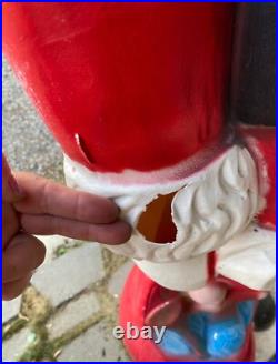 RARE 5ft Santa Claus General Foam Plastic Blow Mold Light Up Yard Decoration